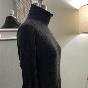 Women's Dark Grey Eileen Fisher Turtleneck Tunic Sweater